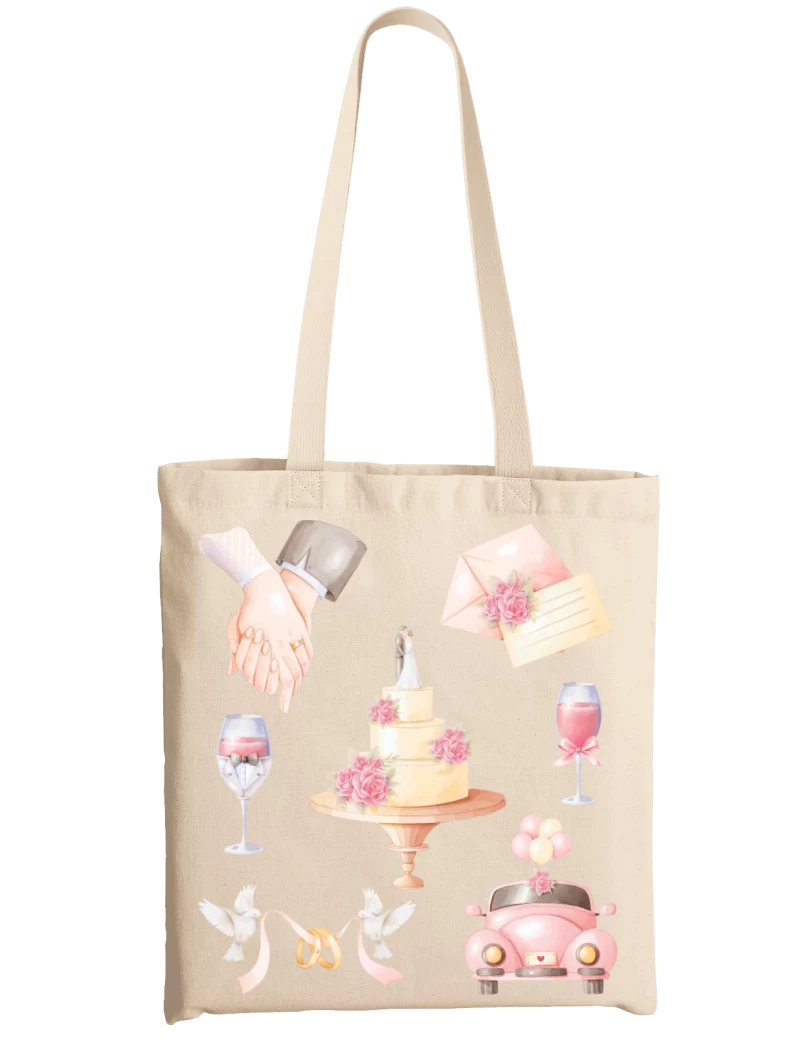 Totebag Boda Diseño Estilo Acuarelas