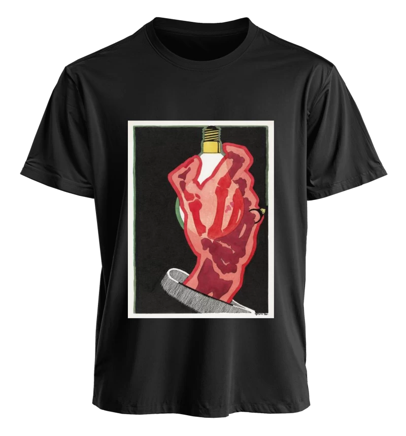 Polera Mano con ampolleta de Reijer Stolk — Arte vintage rojo y negro, diseño gráfico e ideas