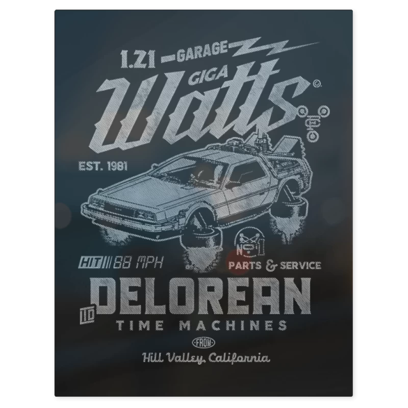 Delorean Garaje – Print Metálico