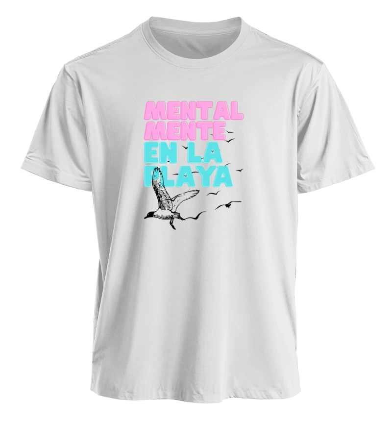 Polera Mentalmente en la playa - Diseño Verano Gaviota Regalo Amiga Relajada Mamá Soñadora Descanso Vacaciones