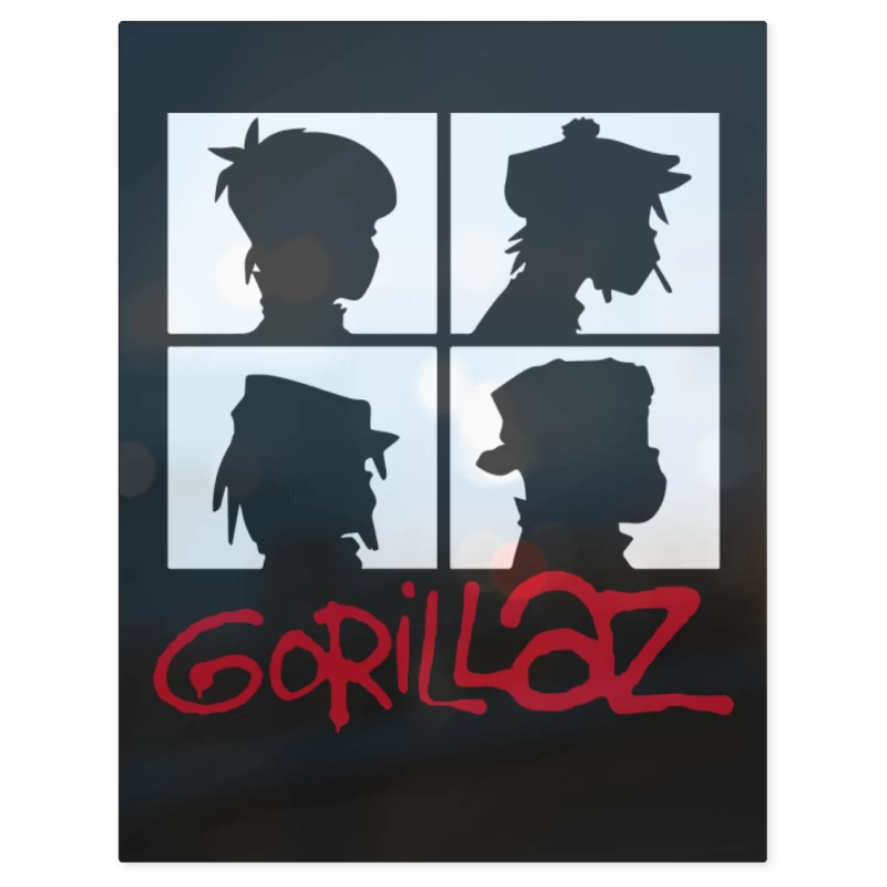 Gorillaz - Demon Days B&w – Print Metálico