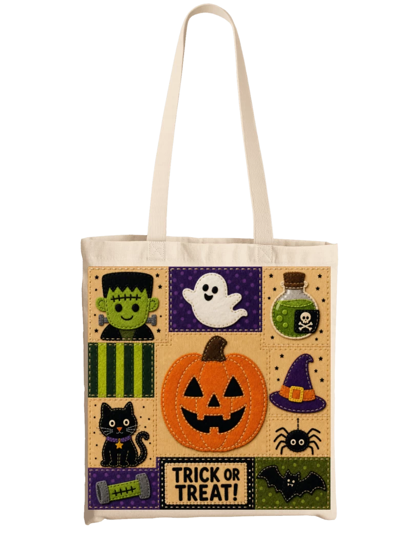 Totebag Imitación Patchwork Calabaza