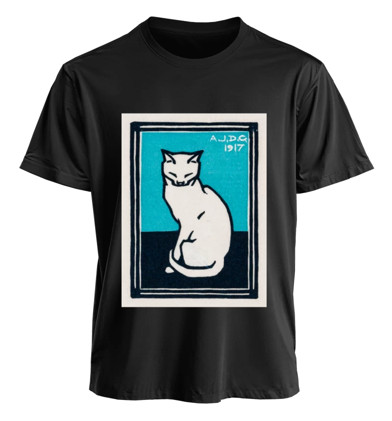 Polera Gato sentado de Julie de Graag (1917) — Arte vintage para amantes de los gatos, regalo gatuno, vintage y minimalismo