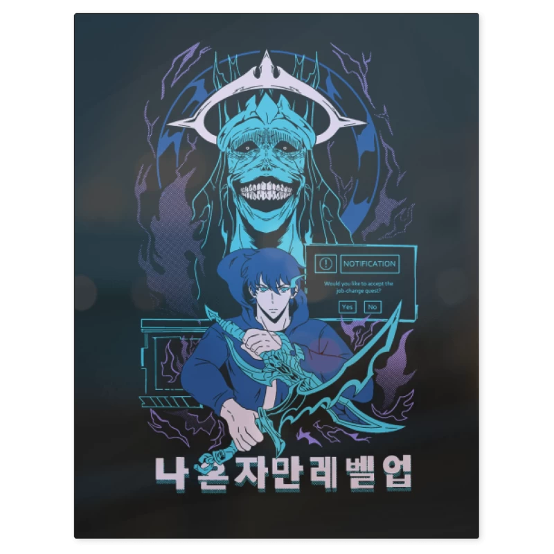 Solo Leveling Sung Cazador – Print Metálico