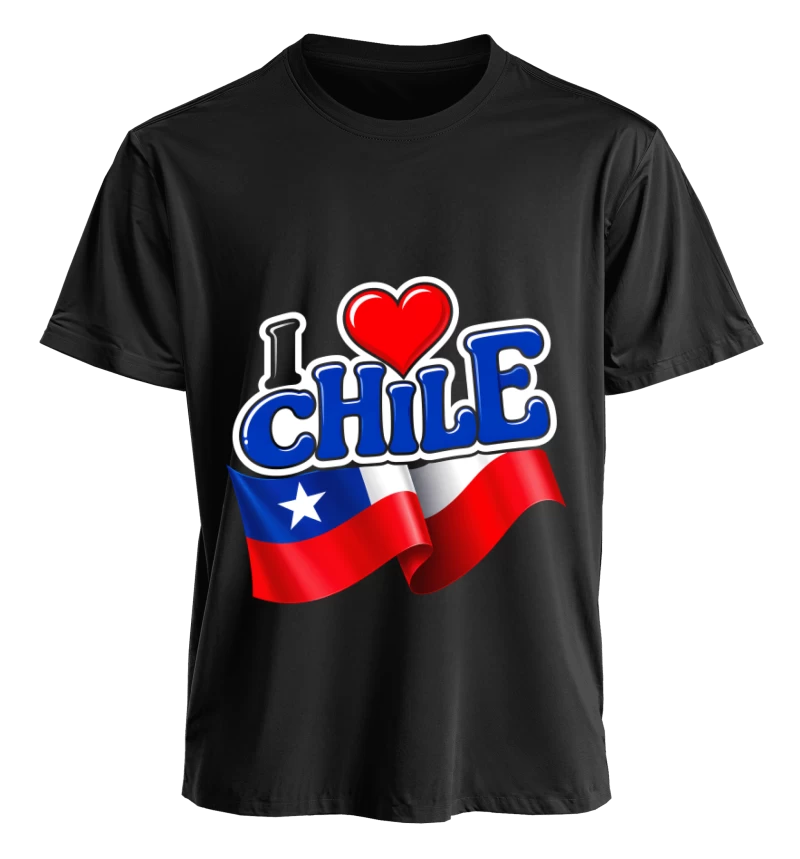 Polera Fiestas Patrias I Love Chile | Frente