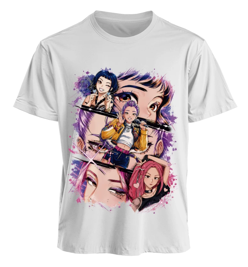 Polera Animación KPop Demon Hunters HUNTR/X | Frente + Espalda