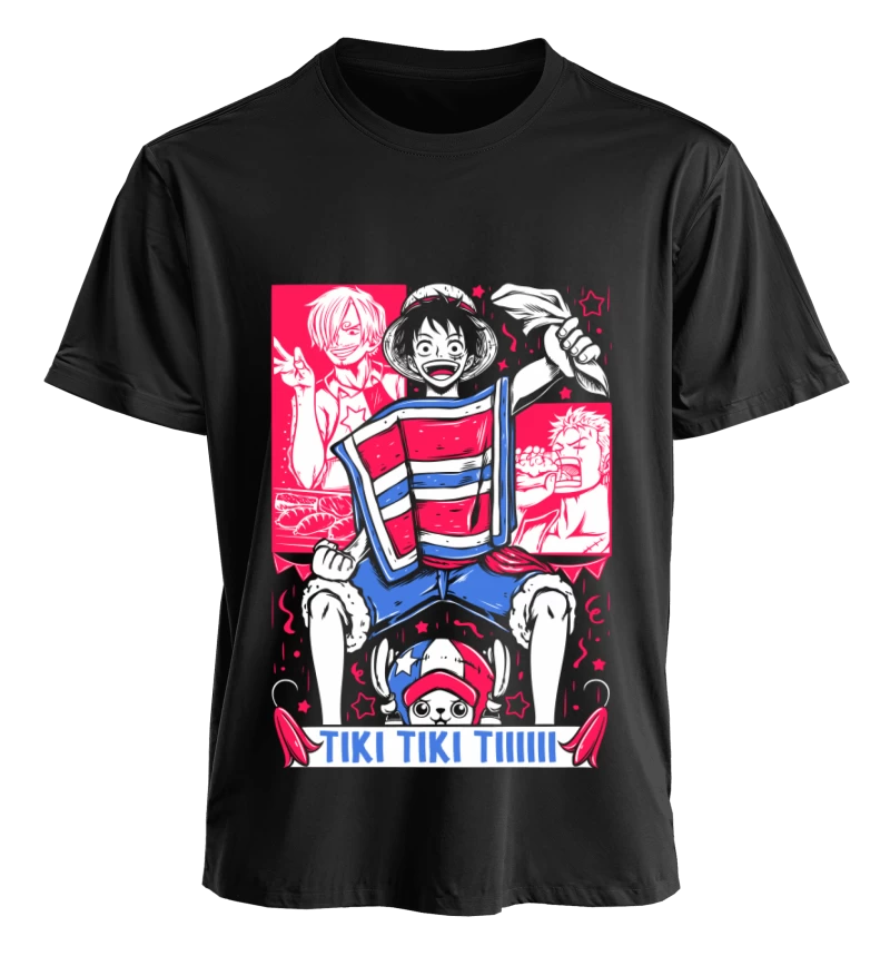 Polera negra - Luffy Dieciochero - One Piece - Fiestas Patrias