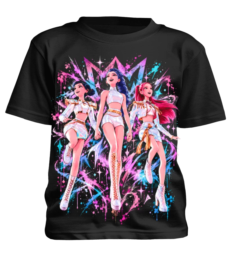 Polera Animación KPop Demon Hunters HUNTR/X | Frente + Espalda