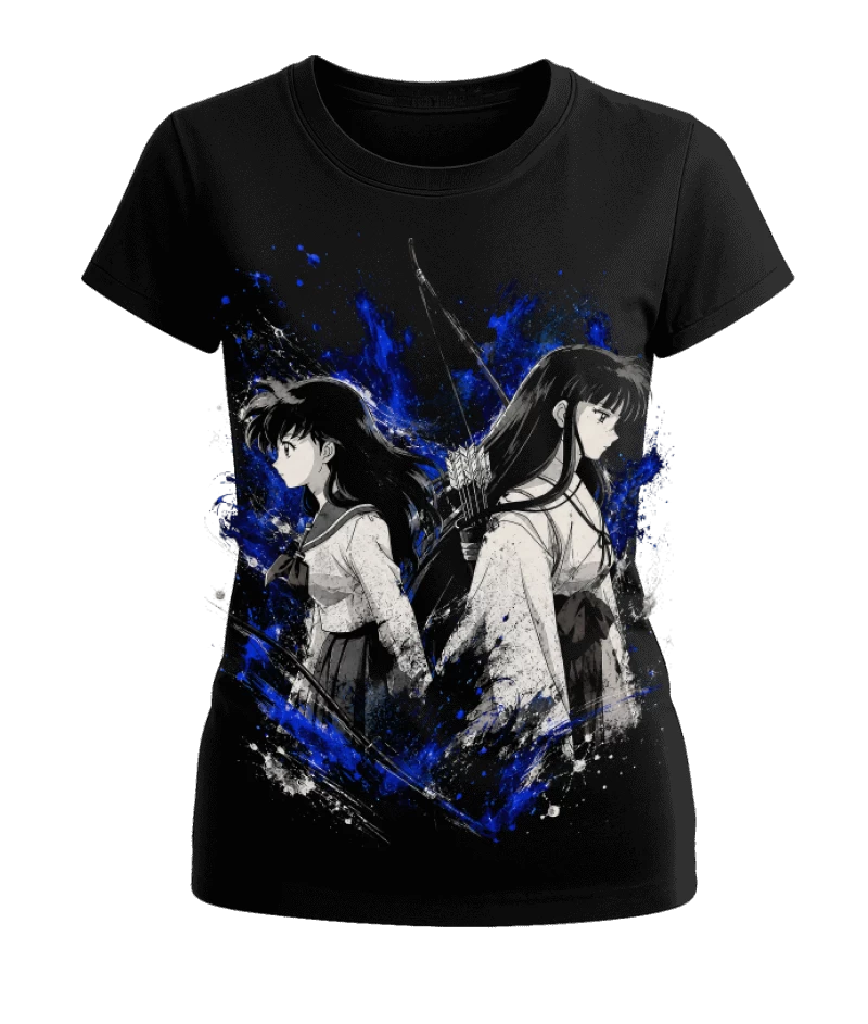 Polera Anime Inuyasha Kagome Higurashi y Kikyo | Frente + Espalda