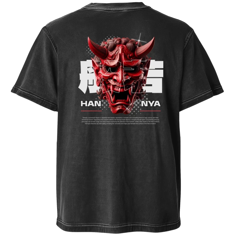 Polera Acid Wash Hannya Mask