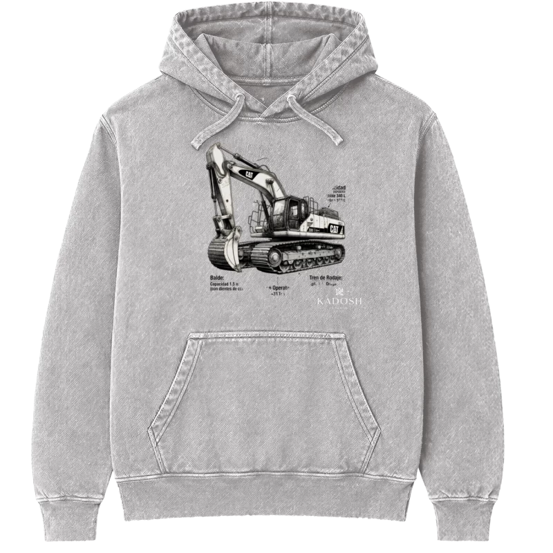 Polerón canguro Acid Wash