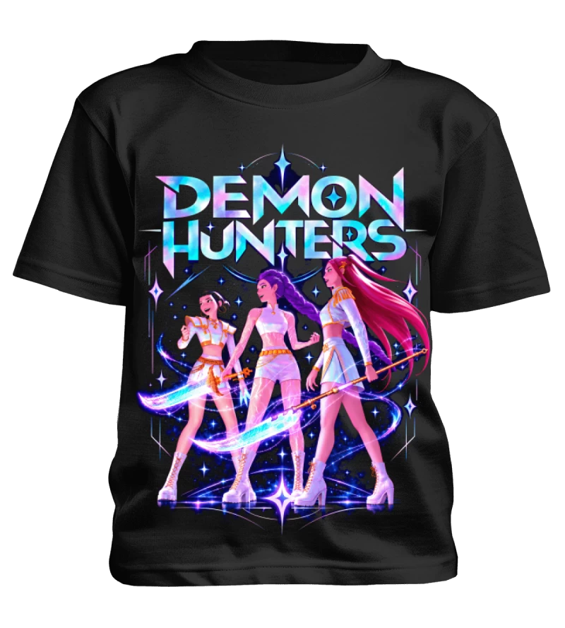 Polera Animación KPop Demon Hunters HUNTR/X | Frente + Manga