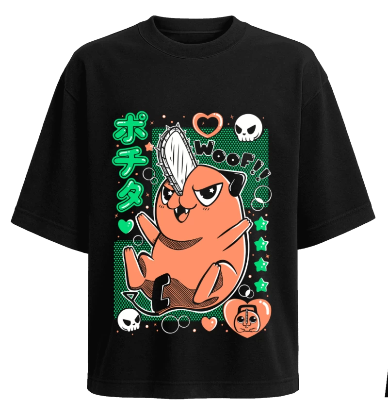 Polera Negra - Pochita - Chainsawman