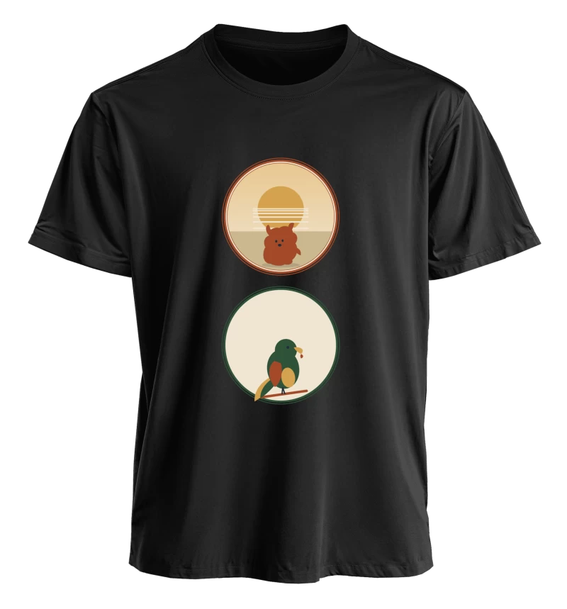 Polera Acid Fauna Nativa (Oso y Loro)