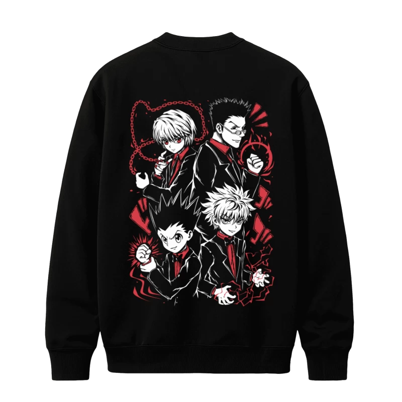 Polerón negro - Gon, Killua, Kurapika y Leorio - Hunter X Hunter