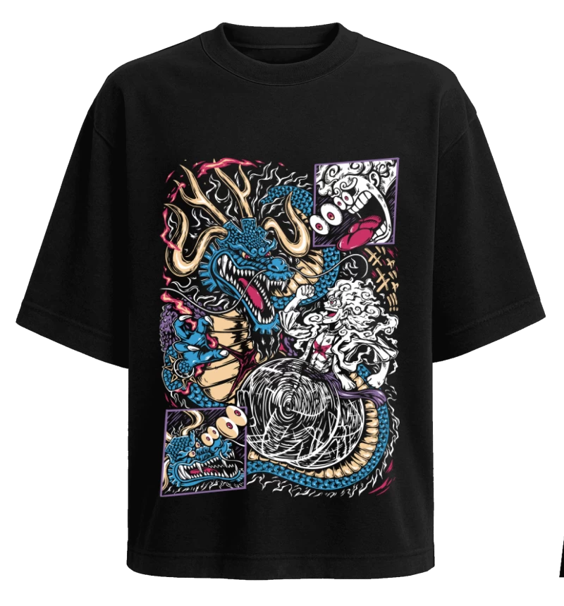 Polera Negra - Gear 5 vs Kaido - One Piece