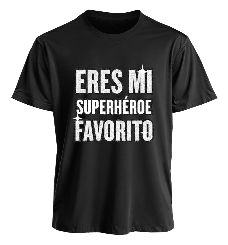 Polera Eres mi superhéroe favorito — Regalo para papá, Día del Padre y cumpleaños, Regalo papá, abuelo o padrino, diseño vintage