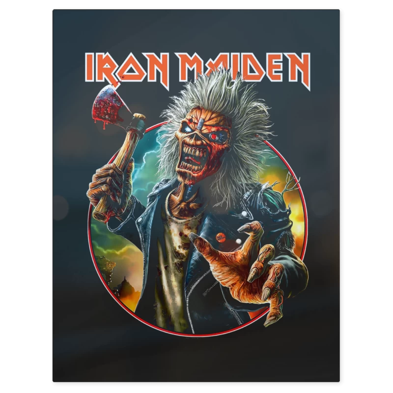 Iron Maiden Eddie Run for Your Lives – Print Metálico