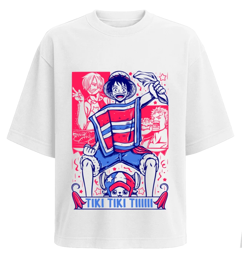 Polera blanca - Luffy Dieciochero - One Piece - Fiestas Patrias