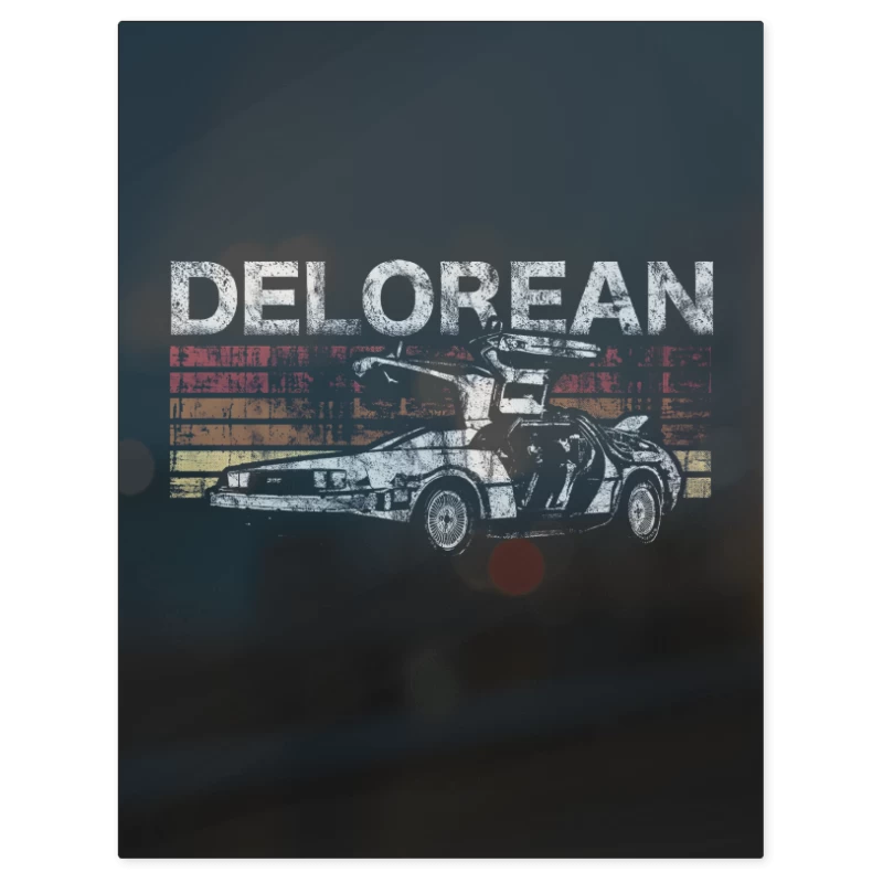 Retro Delorean – Print Metálico