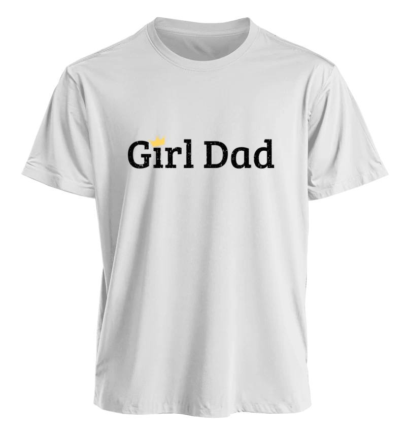 Polera Girl Dad — Regalo para papá de niñas, diseño con corona, cumpleaños y Día del Padre