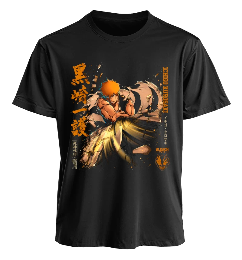 Polera Anime Bleach Ichigo Getsuga | Frente + Manga