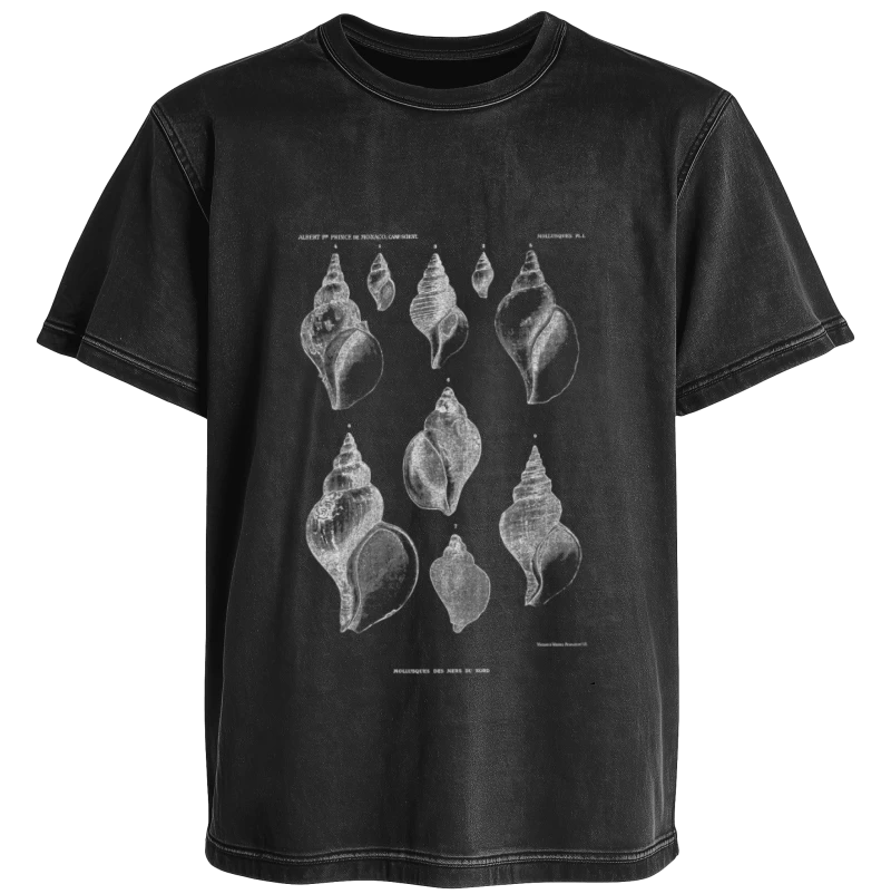 Polera Conchas marinas, Albert I de Mónaco — Arte científico del mar, diseño vintage unisex, diseño náutico de ilustración científica antigua