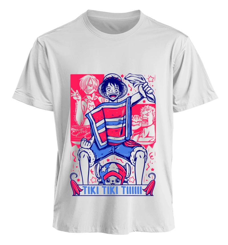 Polera blanca - Luffy Dieciochero - One Piece - Fiestas Patrias