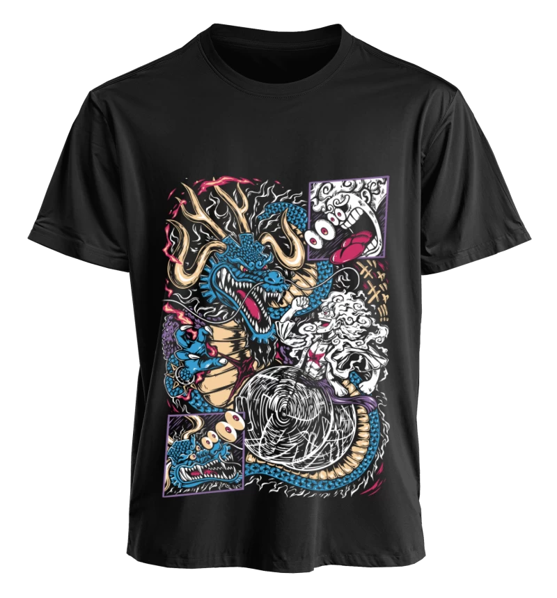 Polera Negra - Gear 5 vs Kaido - One Piece