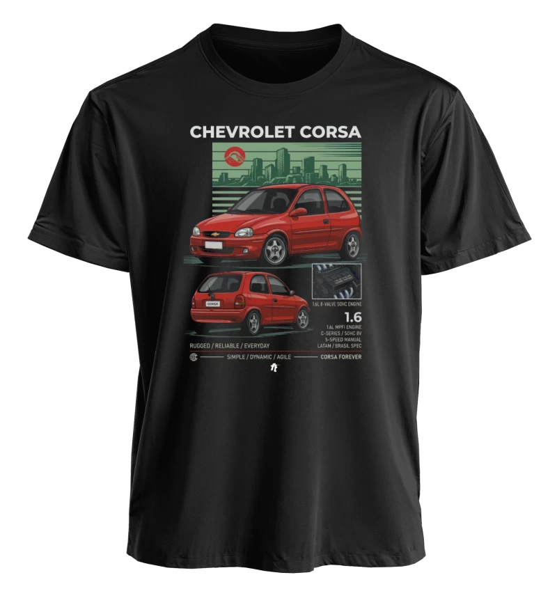 Polera polo cuello redondo / Chevrolet Corsa