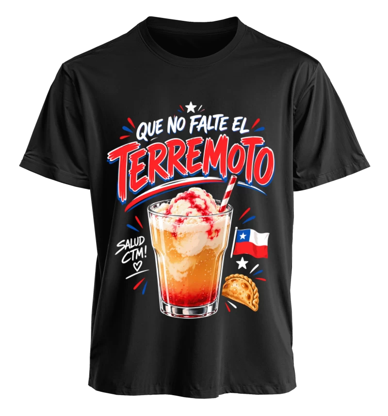 Polera Fiestas Patrias Que No Falte el Terremoto | Frente