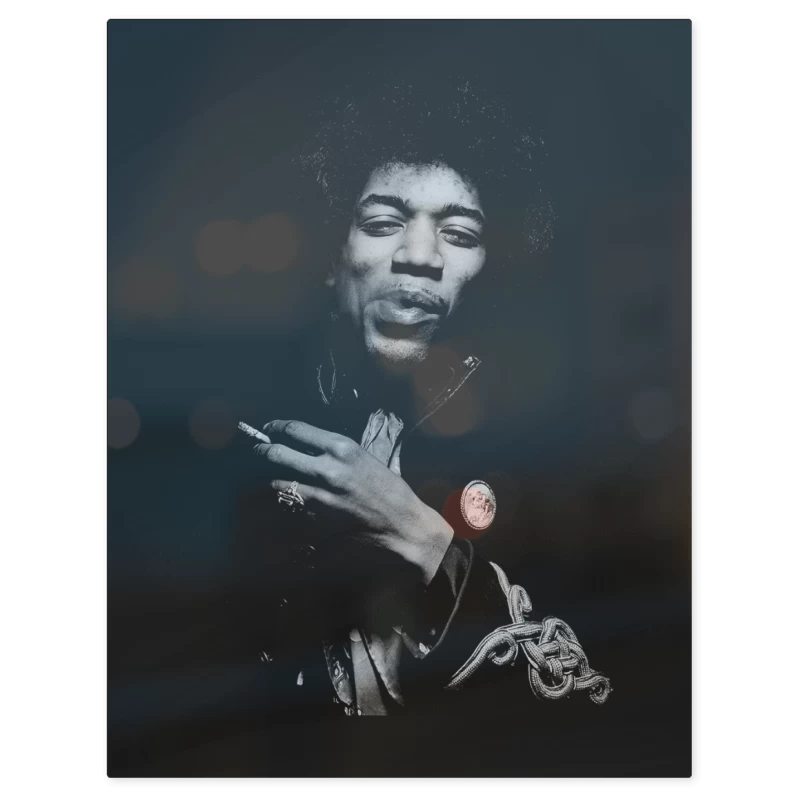 Jimi Hendrix Smoking – Print Metálico