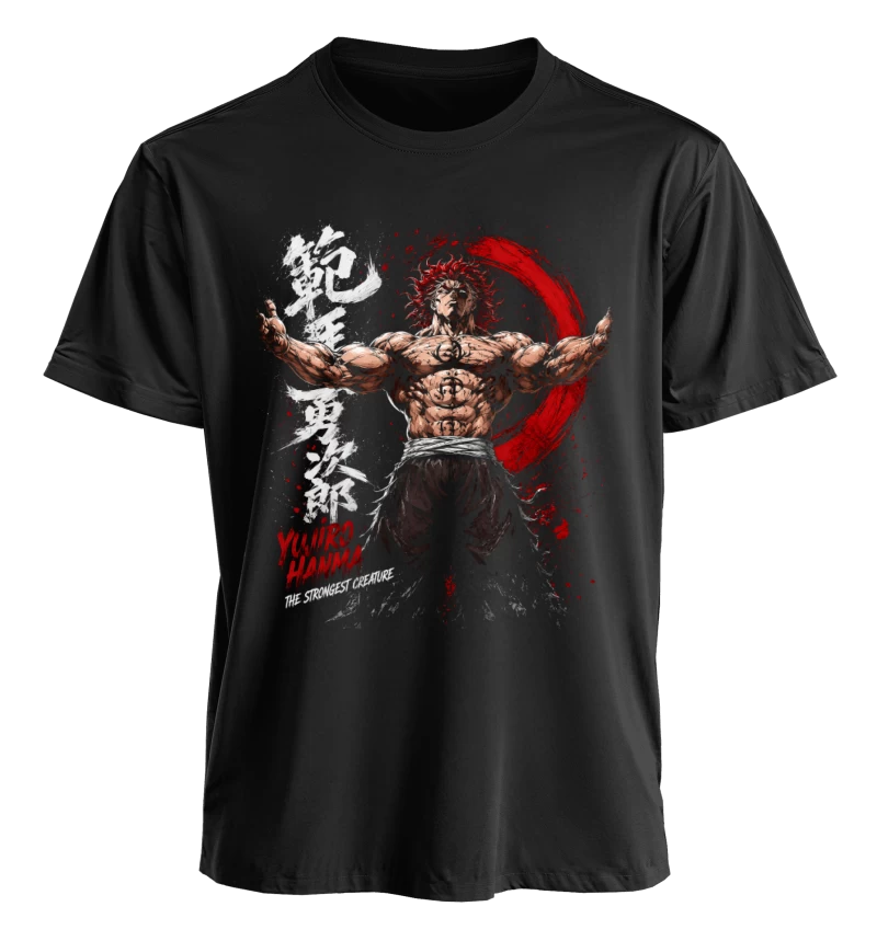 Polera Anime Baki Yujiro Hanma Pose Dominante | Frente + Manga