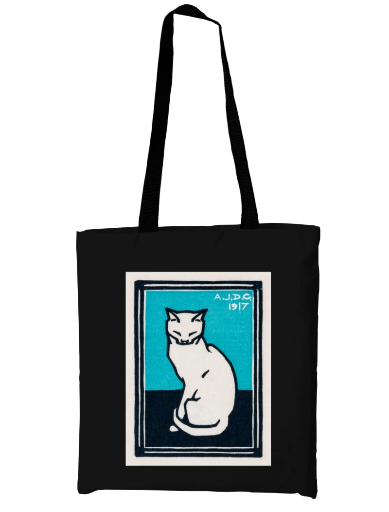 Totebag Gato sentado de Julie de Graag (1917) — Arte vintage para amantes de los gatos, regalo gatuno, vintage y minimalismo