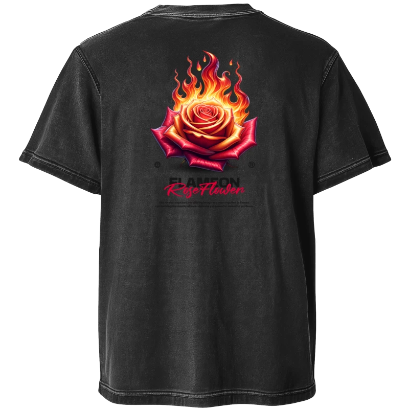 Polera Acid Wash Flame Rose