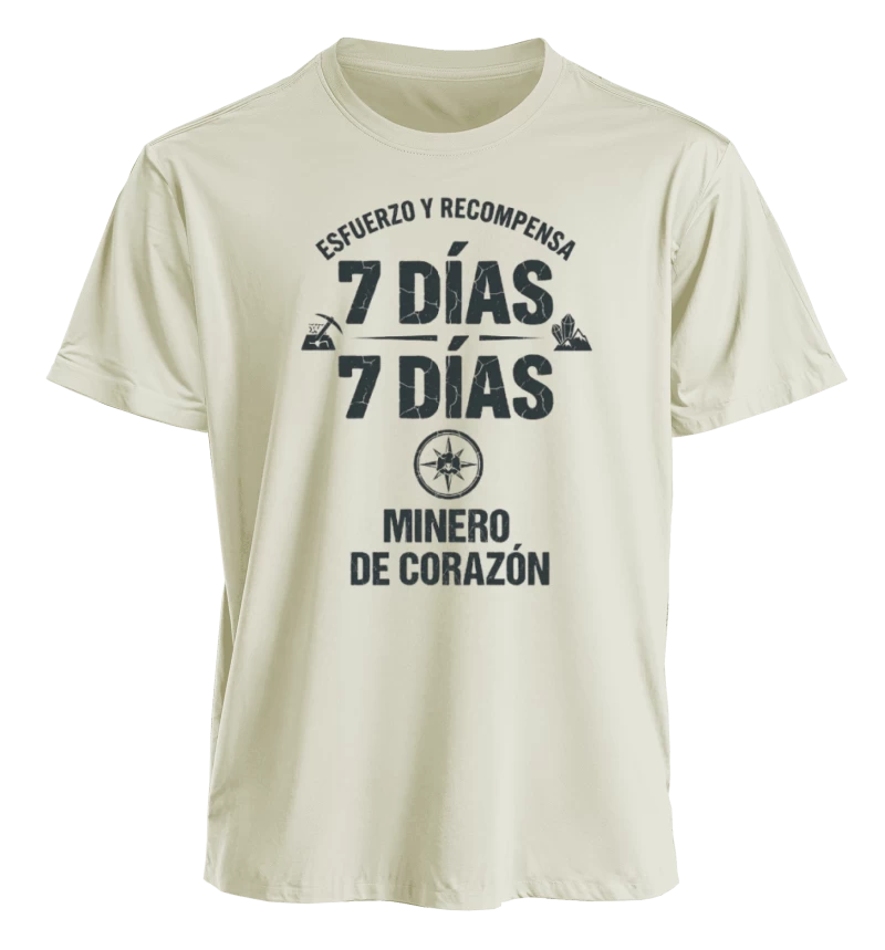 Polera Esfuerzo y Recompensa 7 Días 7 Días - Minero de Corazón