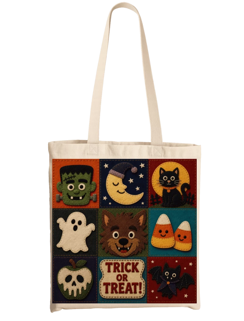Totebag Imitación Patchwork Lobo Trick or Treat