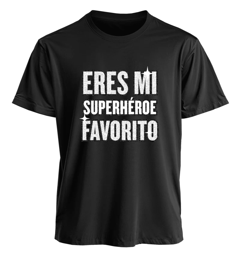 Polera Eres mi superhéroe favorito — Regalo para papá, Día del Padre y cumpleaños, Regalo papá, abuelo o padrino, diseño vintage