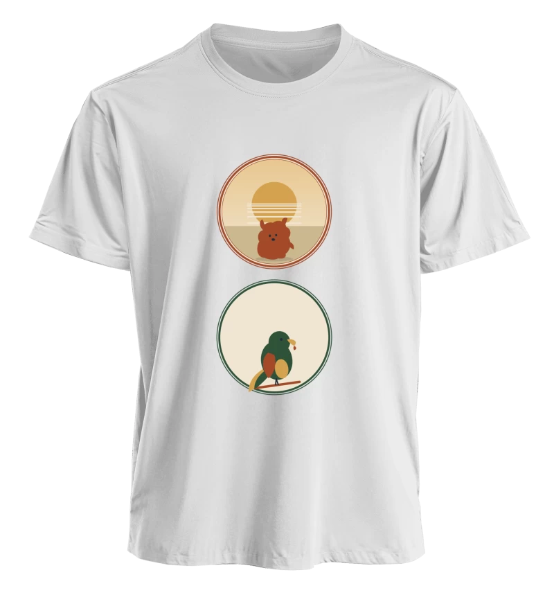 Polera Acid Fauna Nativa (Oso y Loro)