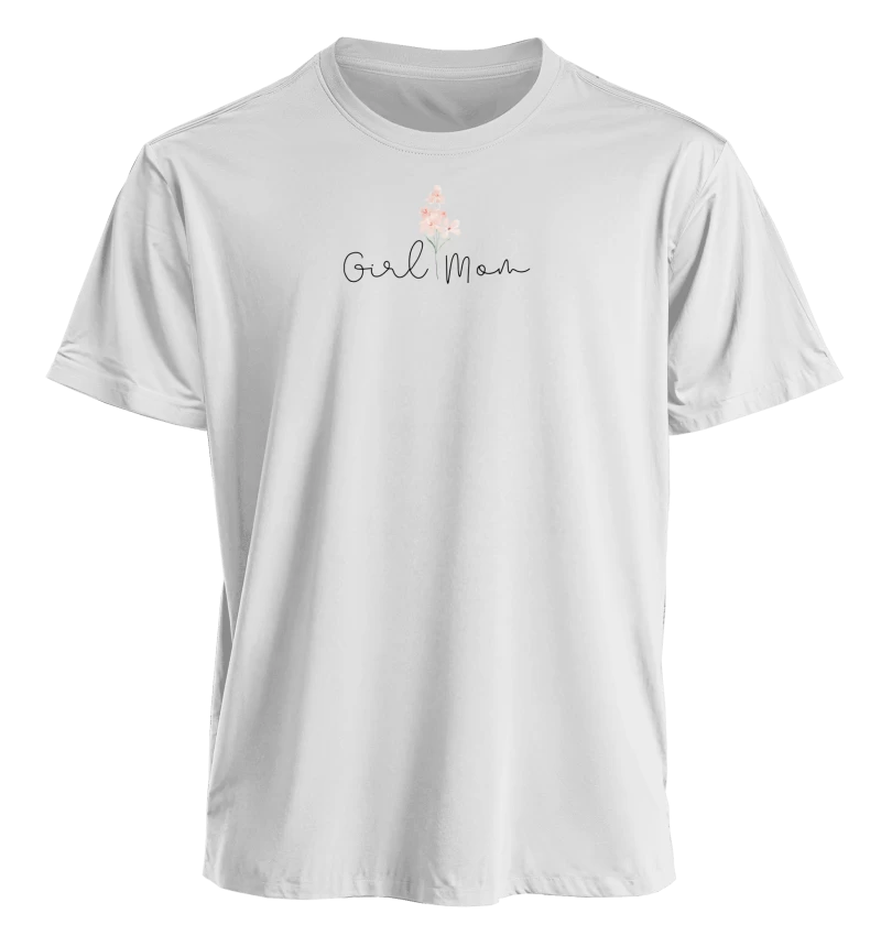 Polera Girl Mom — Regalo para mamá de niñas, diseño delicado con flores, cumpleaños y Día de la Madre
