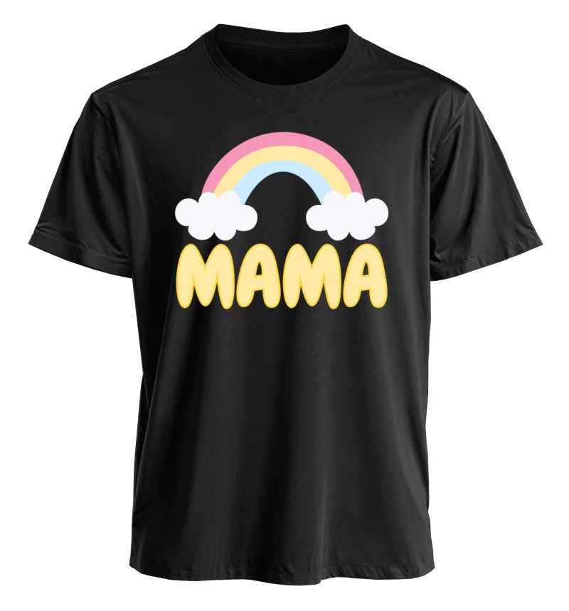 Polera Mama & Mini Arcoiris Nube (Adulto y Talla 2-6)