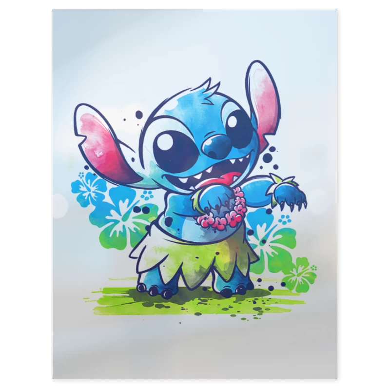 Stitch Hawaiano – Print Metálico