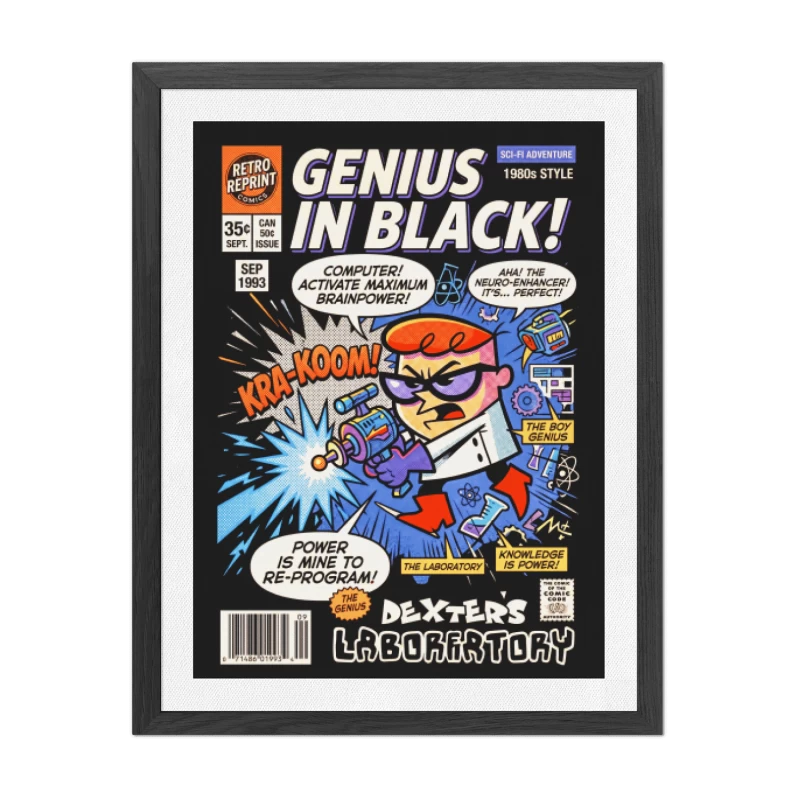 Cuadro Dexter's Laboratory – Genius in Black | Retro Comics