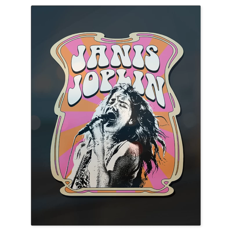 Janis Joplin Hippie – Print Metálico