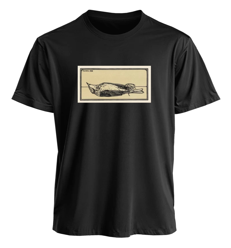 Polera Pájaro muerto de Julie de Graag (1919) — Arte vintage dark academia, aves y naturaleza