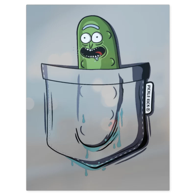 Pickle Rick de Bolsillo – Print Metálico