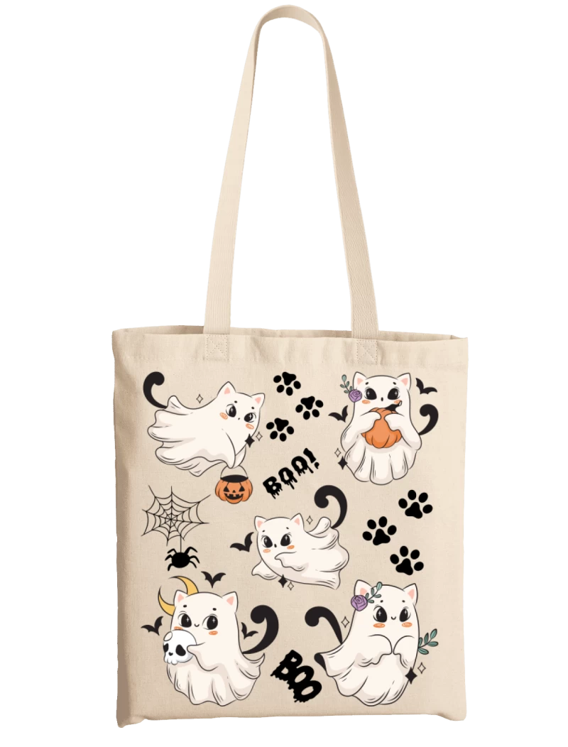 Totebag Gatitos Fantasma Halloween