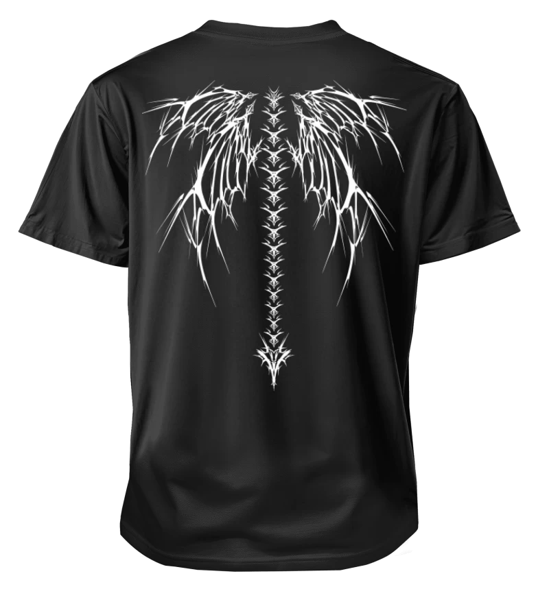Polera Darkwear Cyber Goth Caja Torácica y Columna Vertebral | Frente + Espalda