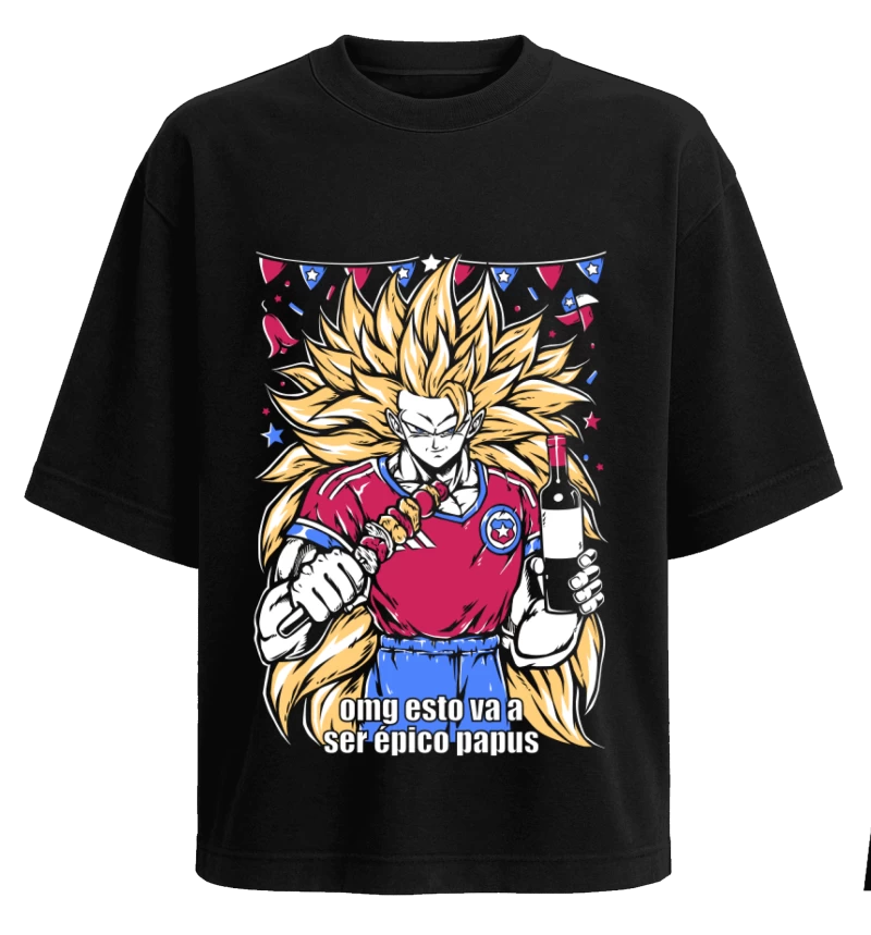 Polera negra - Goku Dieciochero - Dragon Ball - Fiestas Patrias