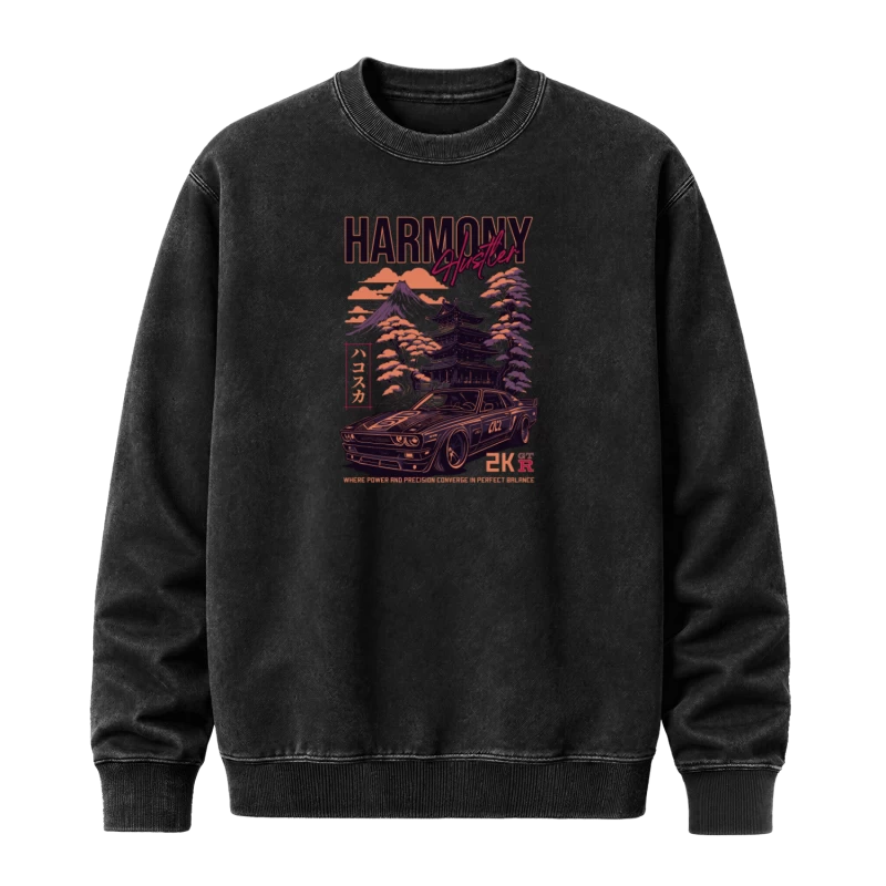 Polerón polo Acid Wash Harmony Hustler